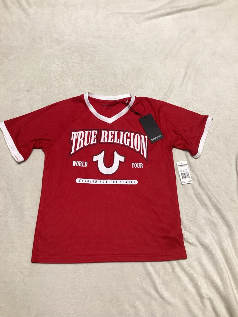 True Religion Red and White Graphic Tee for big boys.